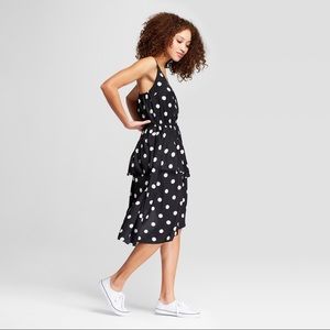 a new day Dresses - Polka Dot Sleeveless Ruffle Skirt Dress - Black a new day Dresses - Polka Dot Sleeveless Ruffle Skirt Dress - Black
